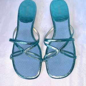 Aerosoles Slip on Sandals Teal Size 11
